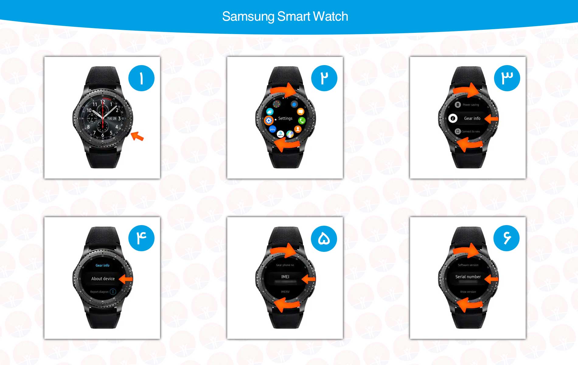 راهنمای پیدا کردن سریال / IMEI در Samsung Smart Watch