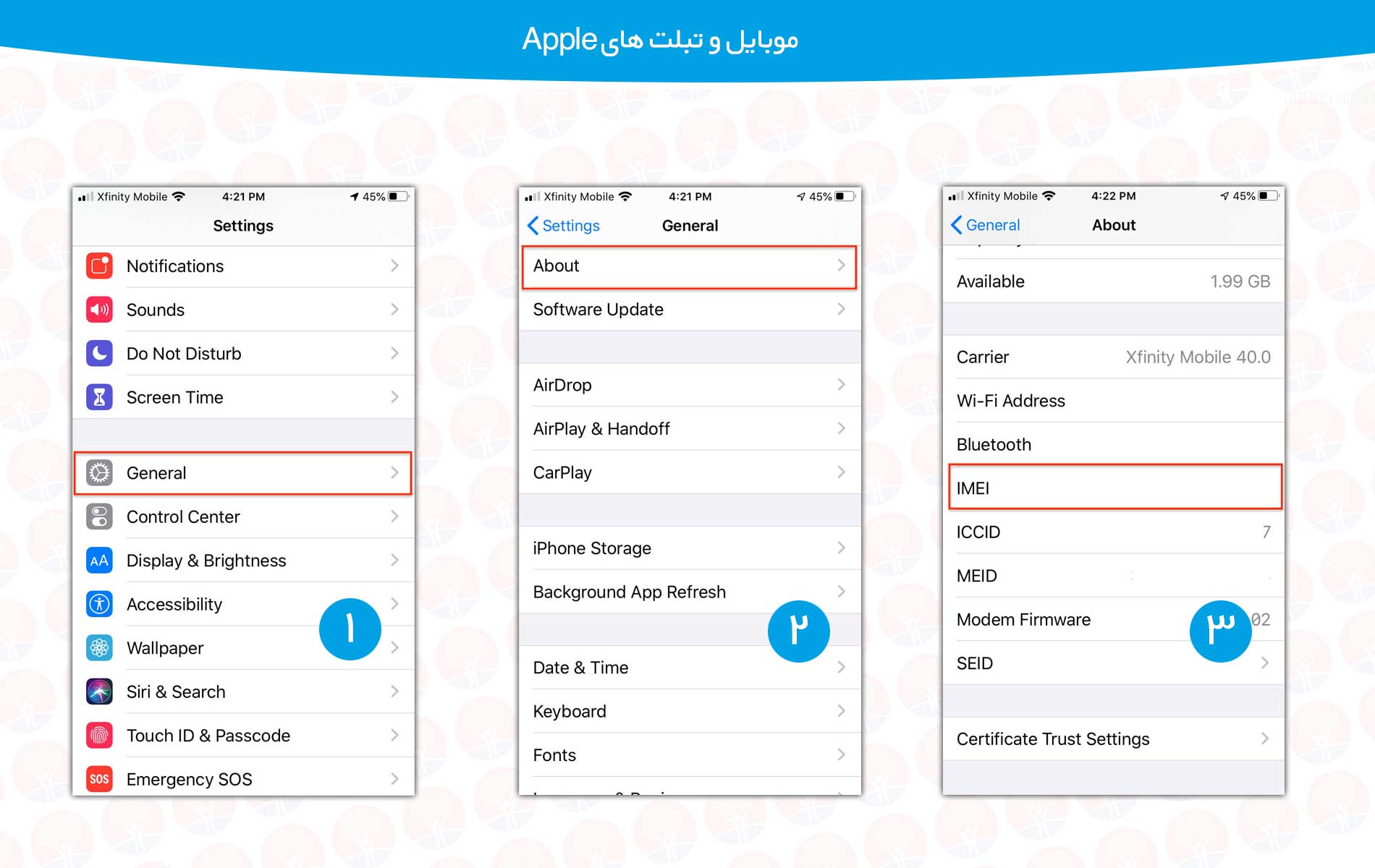 راهنمای پیدا کردن سریال / IMEI در موبایل و تبلت های Apple